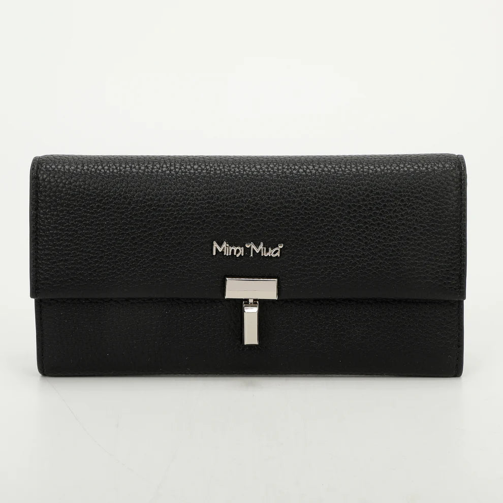 Portafoglio grande Mimi Mua' con chiusura a clip elegante NERO TU | Giò Fashion