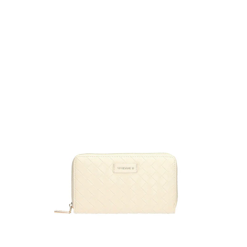 Portafoglio Vivienne D donna grande con zip design elegante trapuntato Bianco TU | Giò Fashion