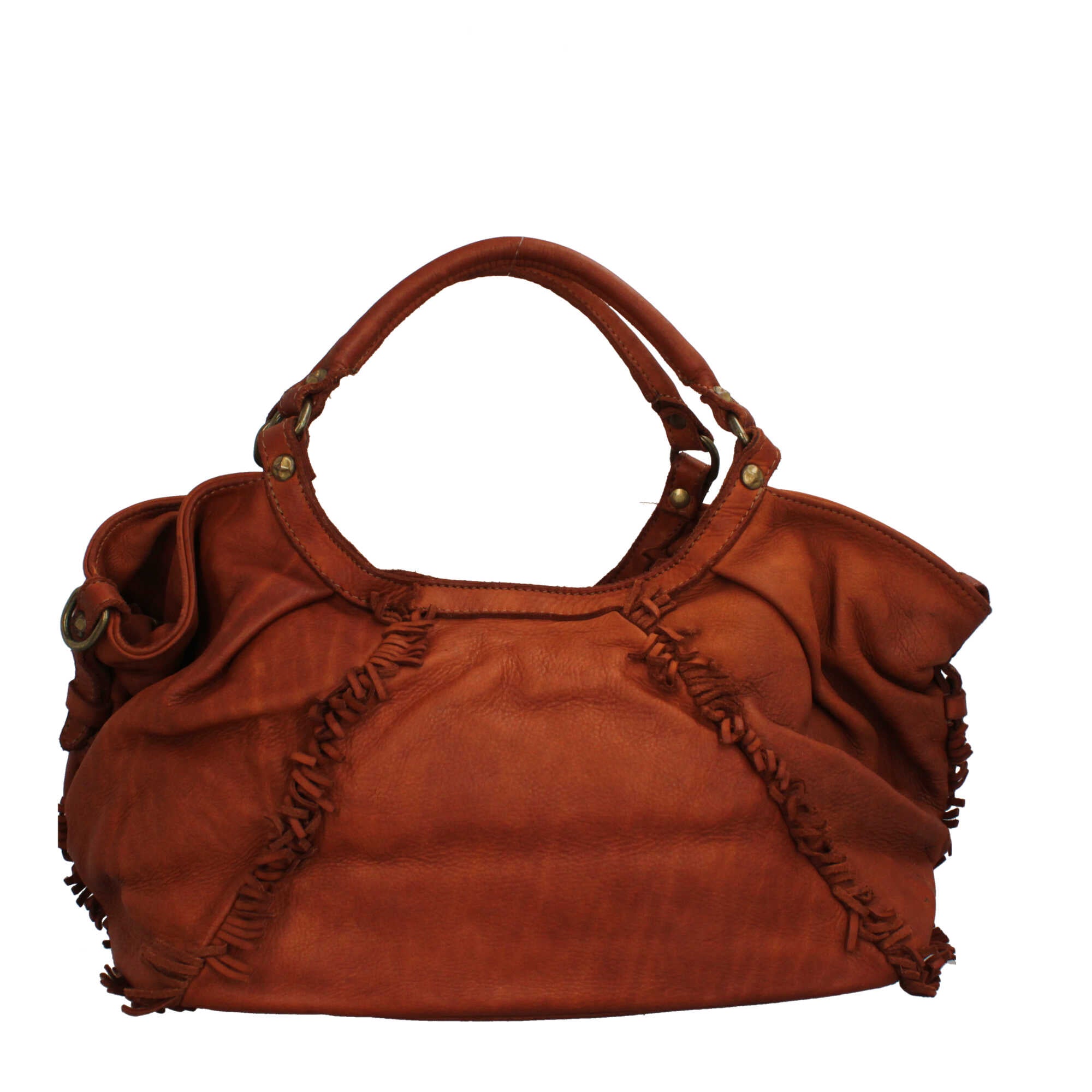 Borsa Made in Italy in pelle intrecciata con tracolla