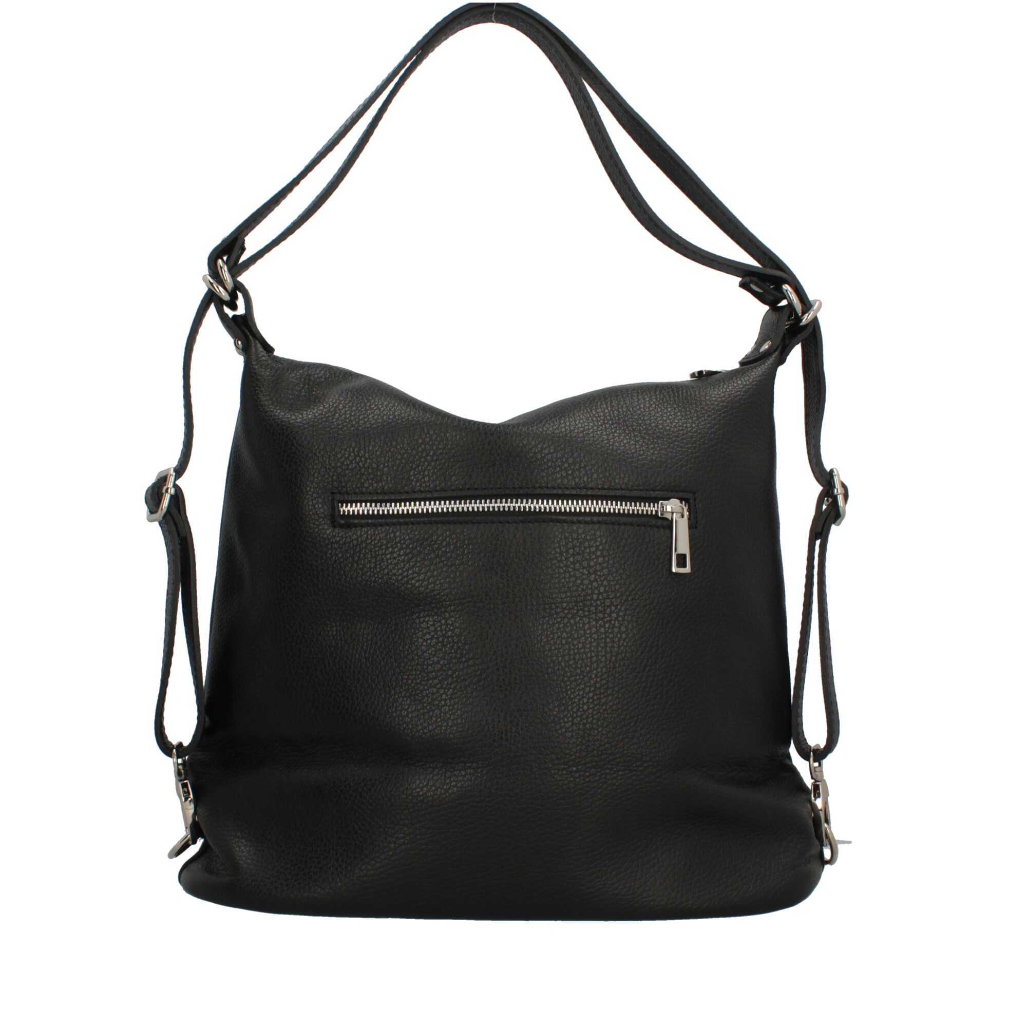 Borsa zaino Made in Italy con tasche frontali e tracolla regolabile Nero TU | Giò Fashion