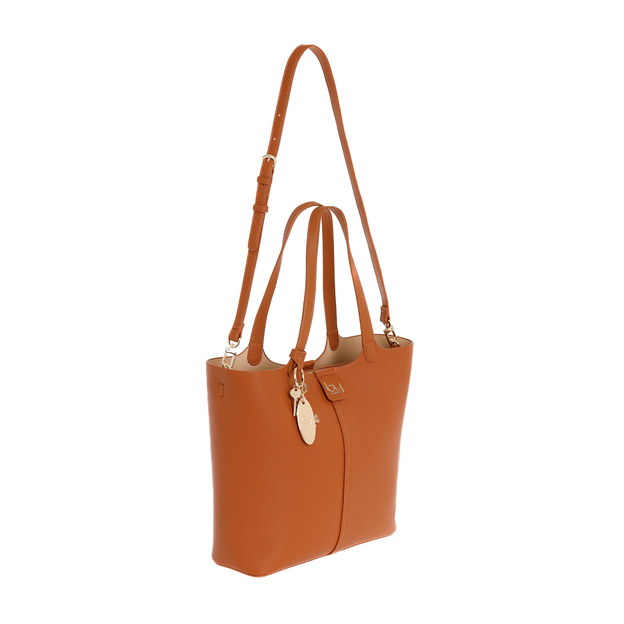Borsa shopping Byblos donna in ecopelle con charm e tracolla regolabile TAN TU | Giò Fashion
