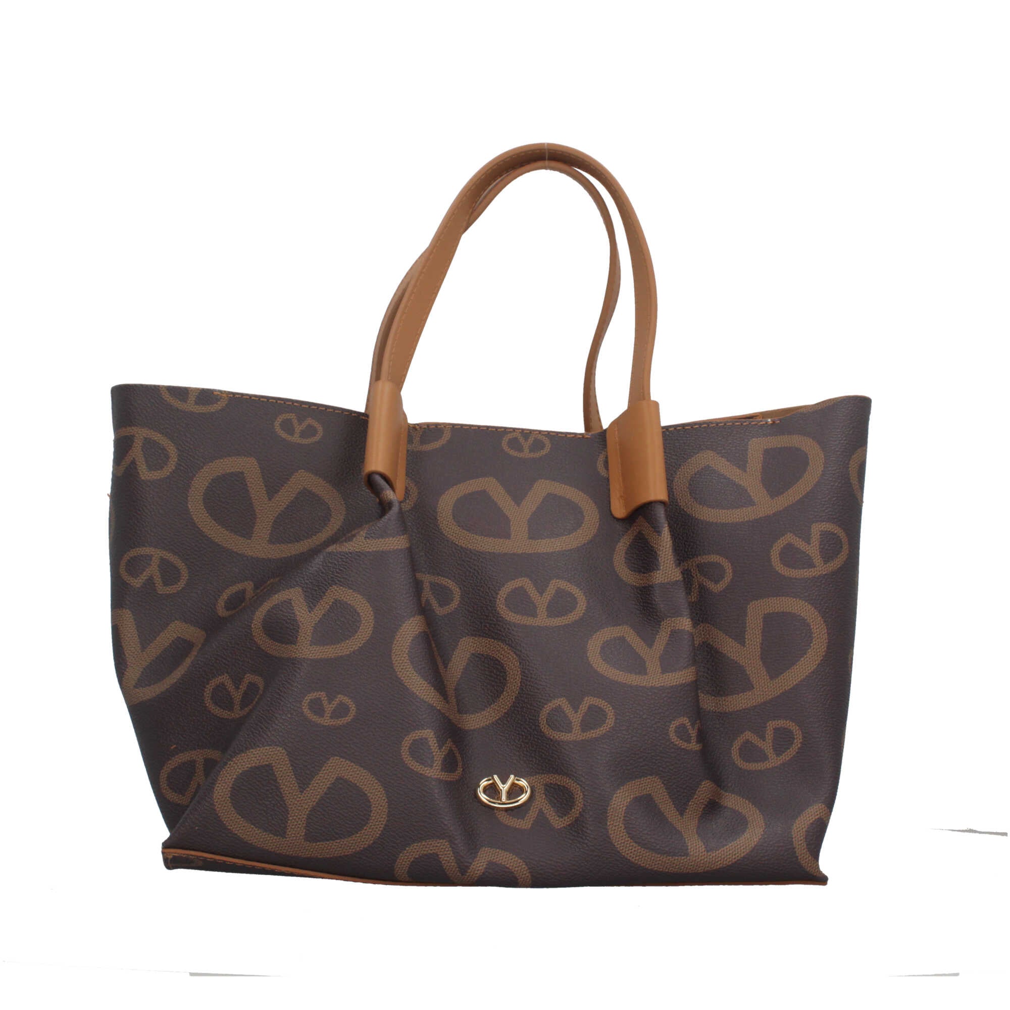 Borsa a mano con chiusura zip e tracolla removibile Y Not Marrone TU | Giò Fashion