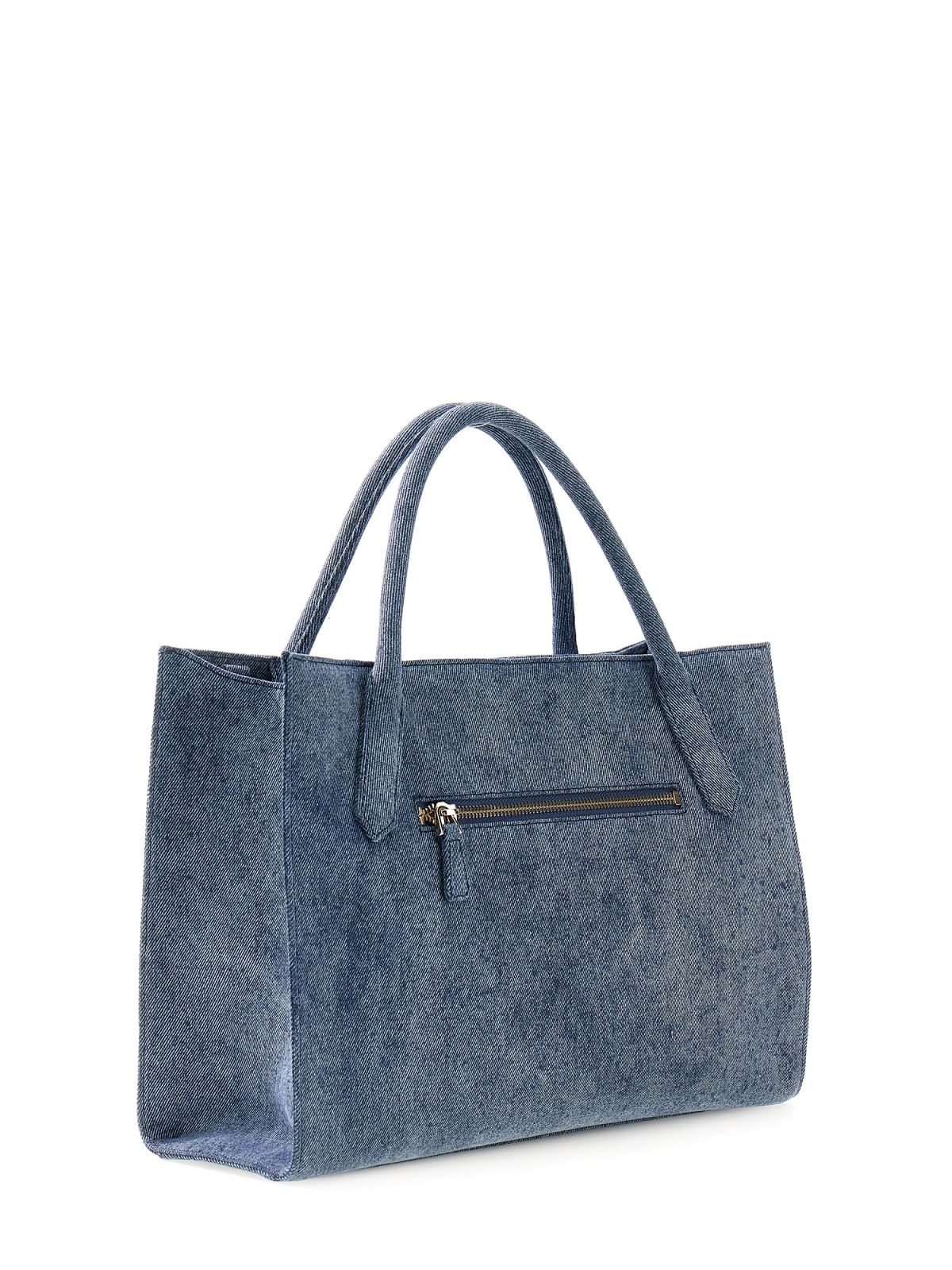 Borsa a mano Guess donna in denim con logo frontale Denim TU | Giò Fashion
