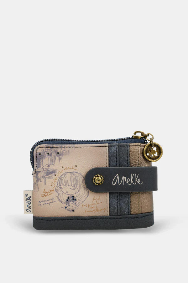 Portafoglio compatto Anekke Contemporary con chiusura a bottone