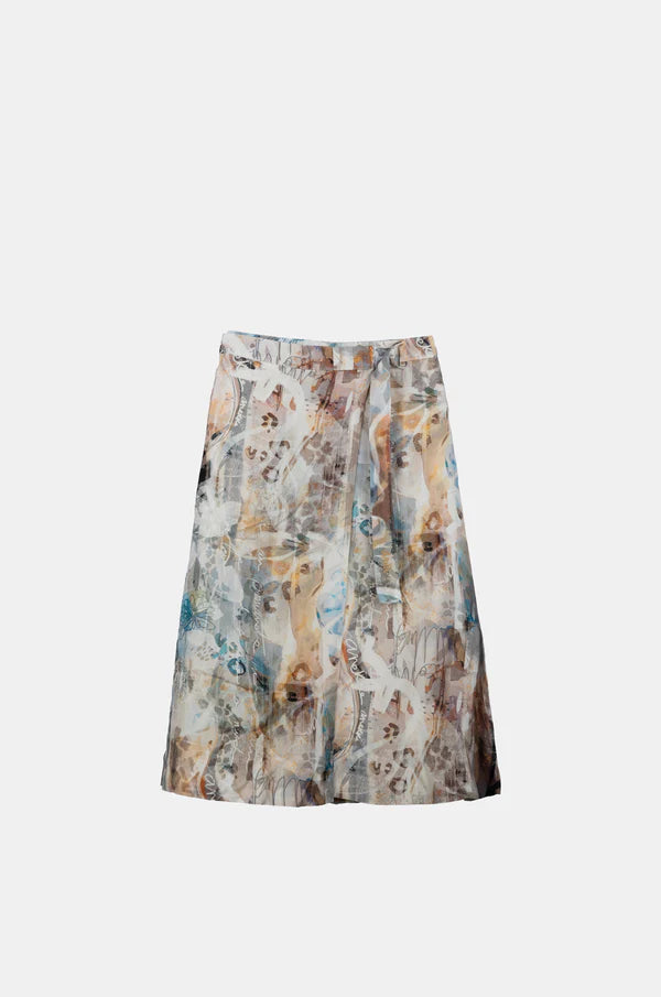 Gonna midi Anekke con stampa artistica e cintura