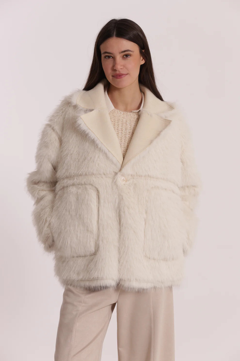 Giacca con inserti in ecopelliccia Mimi Mua