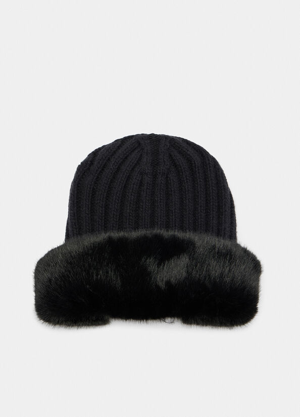 Liu Jo cappello in maglia con bordo in eco pelliccia