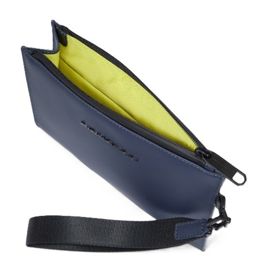 Piquadro pochette da uomo elegante in pelle con cinturino da polso