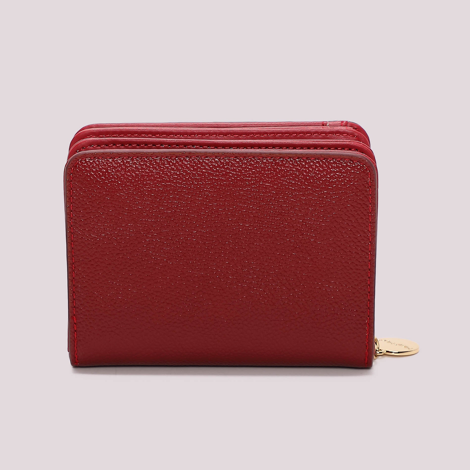 Mimi Mua portafoglio donna compatto doppia zip Rosso TU | Giò Fashion