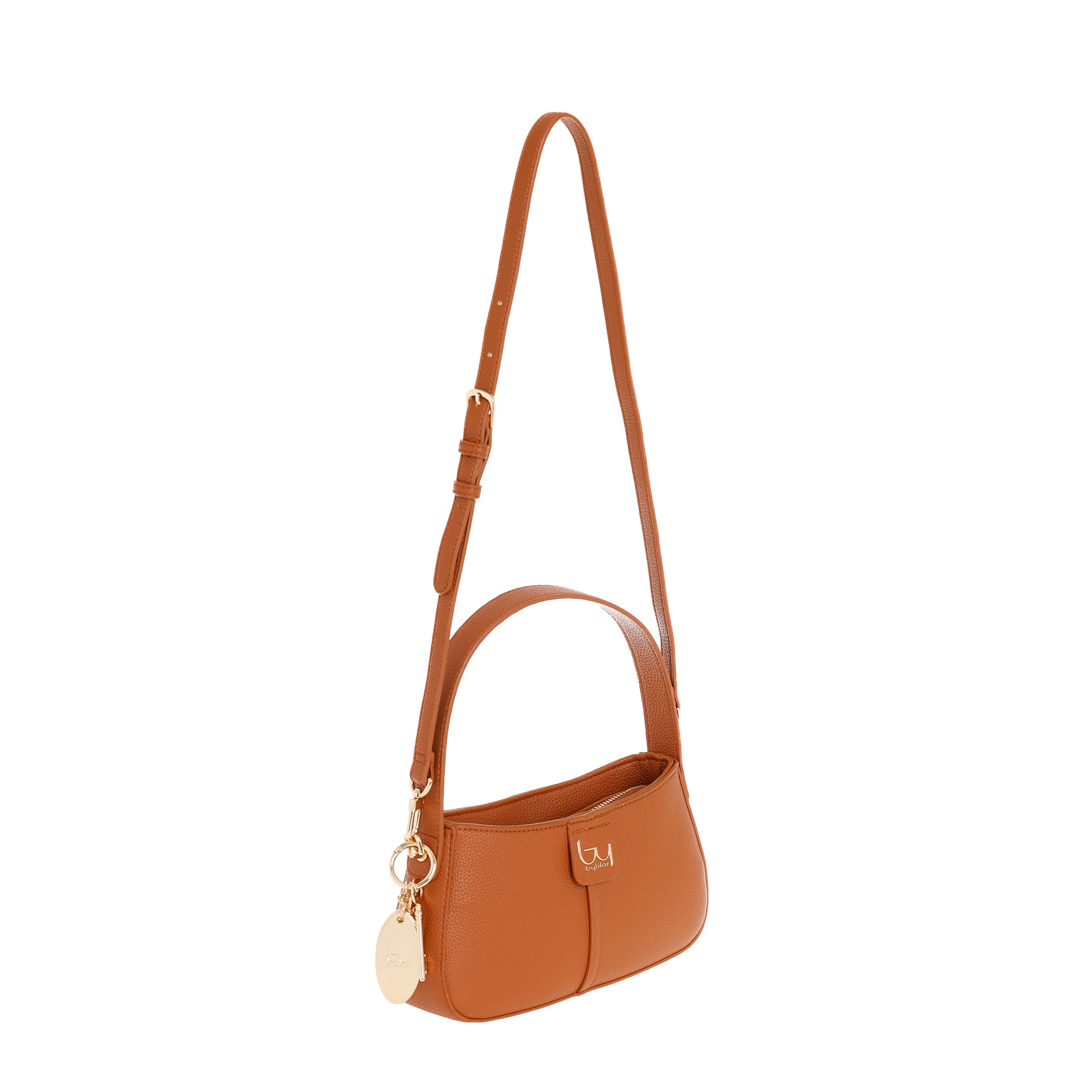Borsa a spalla Byblos donna compatta con manico corto e tracolla regolabile TAN TU | Giò Fashion