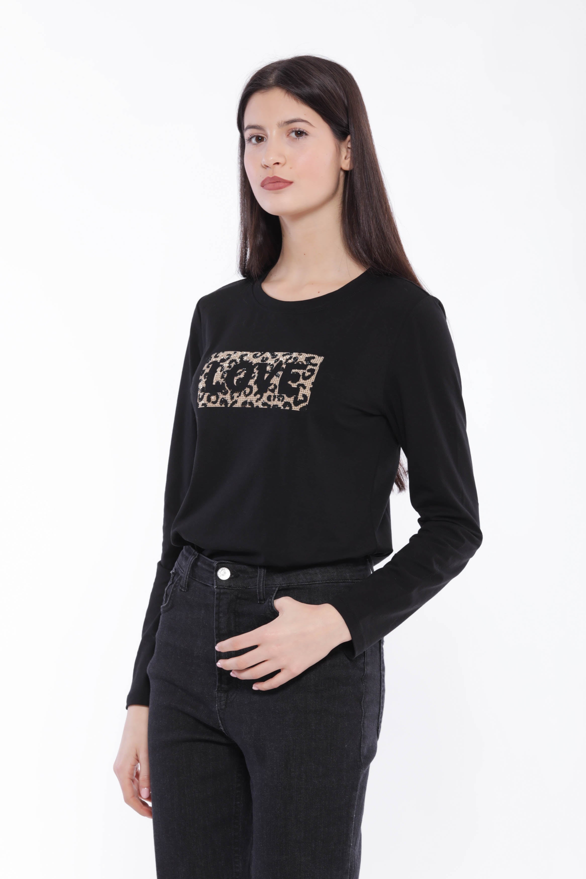 Maglia a maniche lunghe Mimi Mua con stampa "Love"