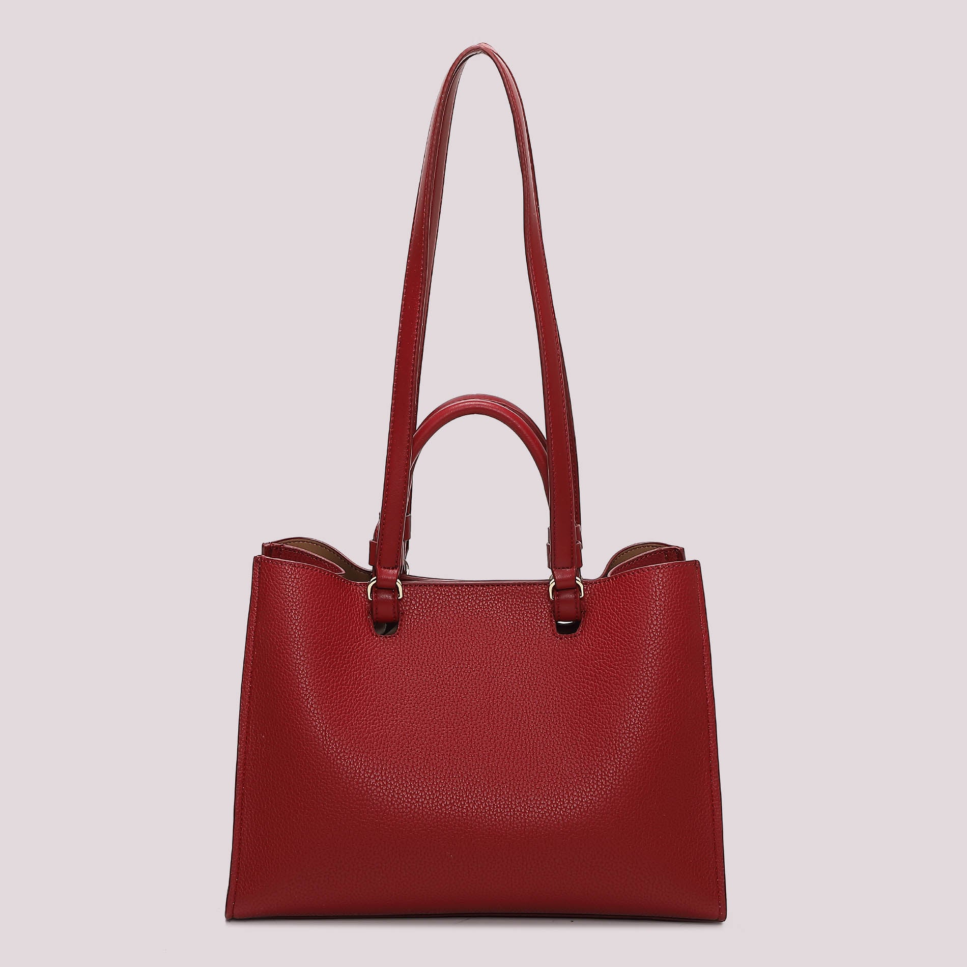 Borsa shopping donna Mimi Mua con doppi manici e design strutturato elegante Rosso TU | Giò Fashion