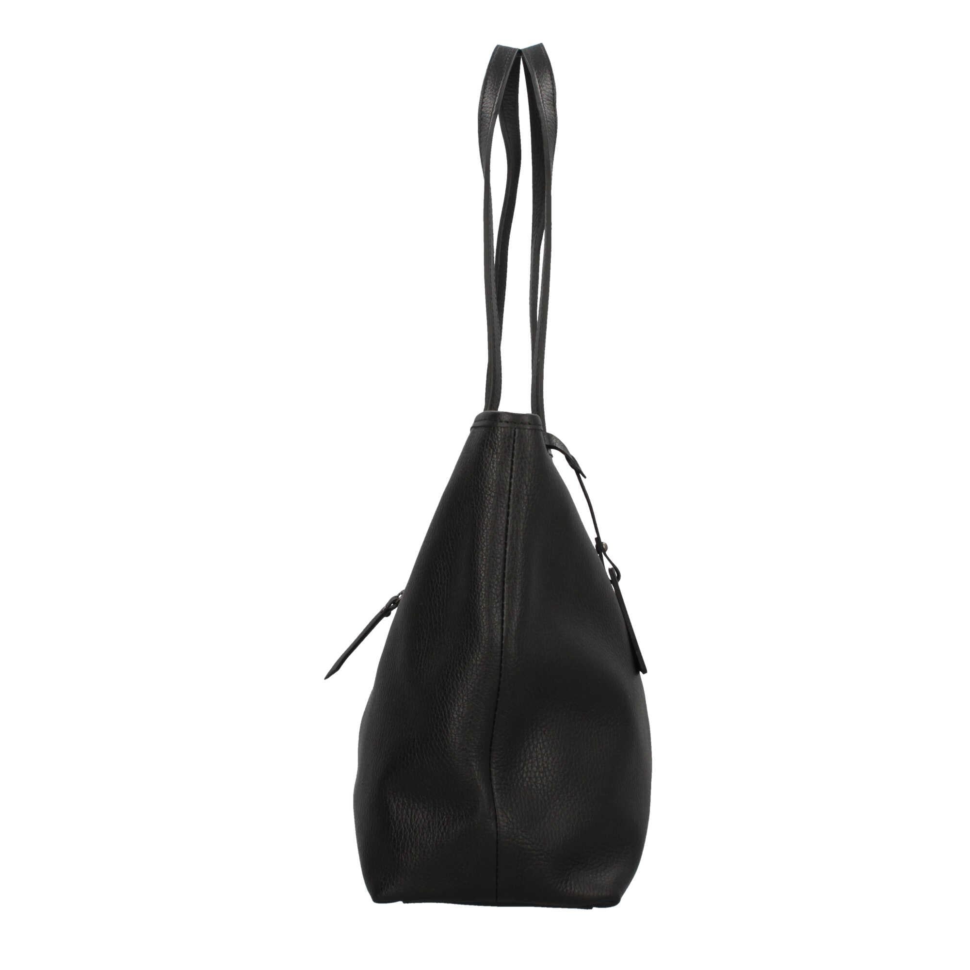 shopping bag con manici nlunghi e chiusura zip Made in italy in vera pelle