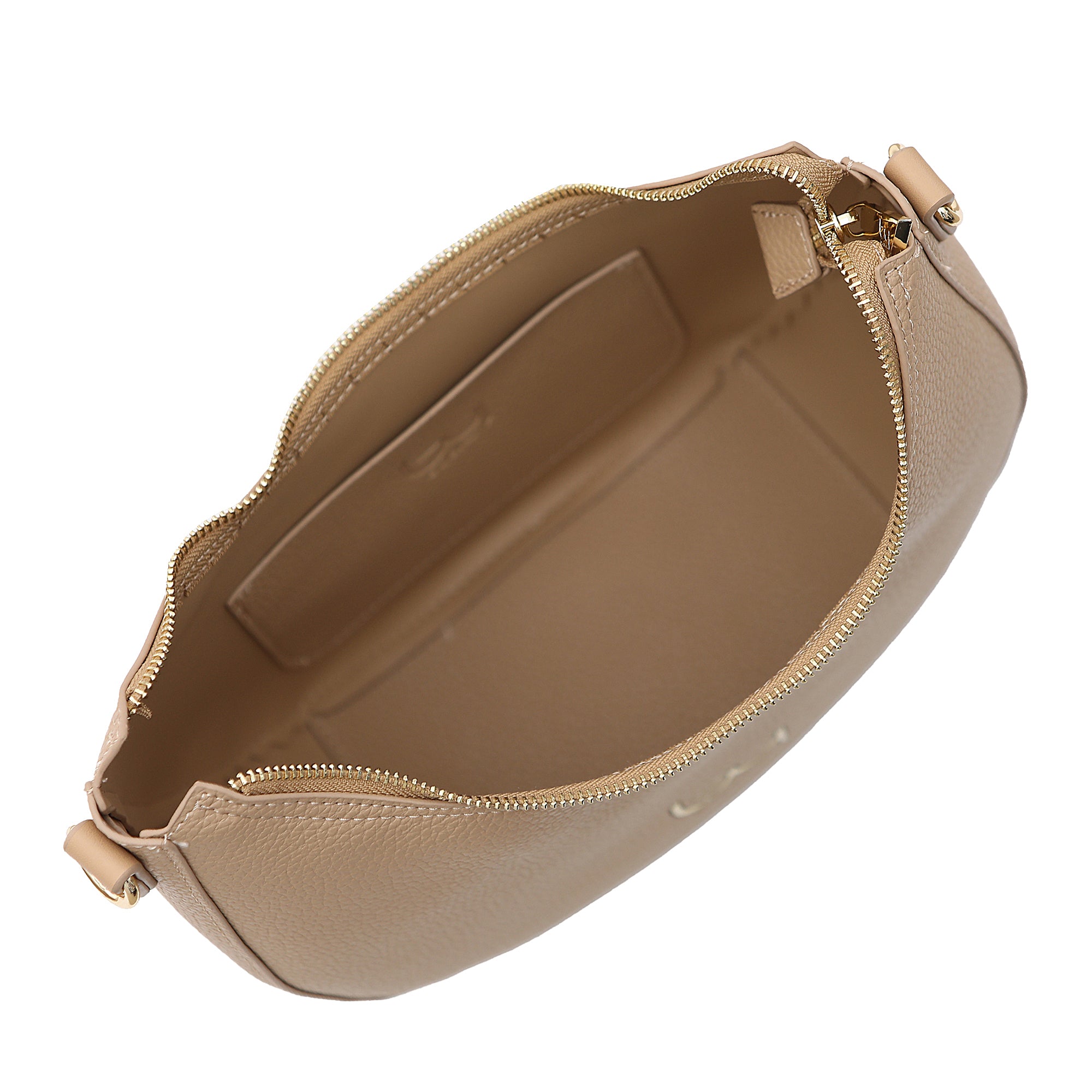 Borsa a spalla By Byblos a mezzaluna con logo frontale Beige TU | Giò Fashion