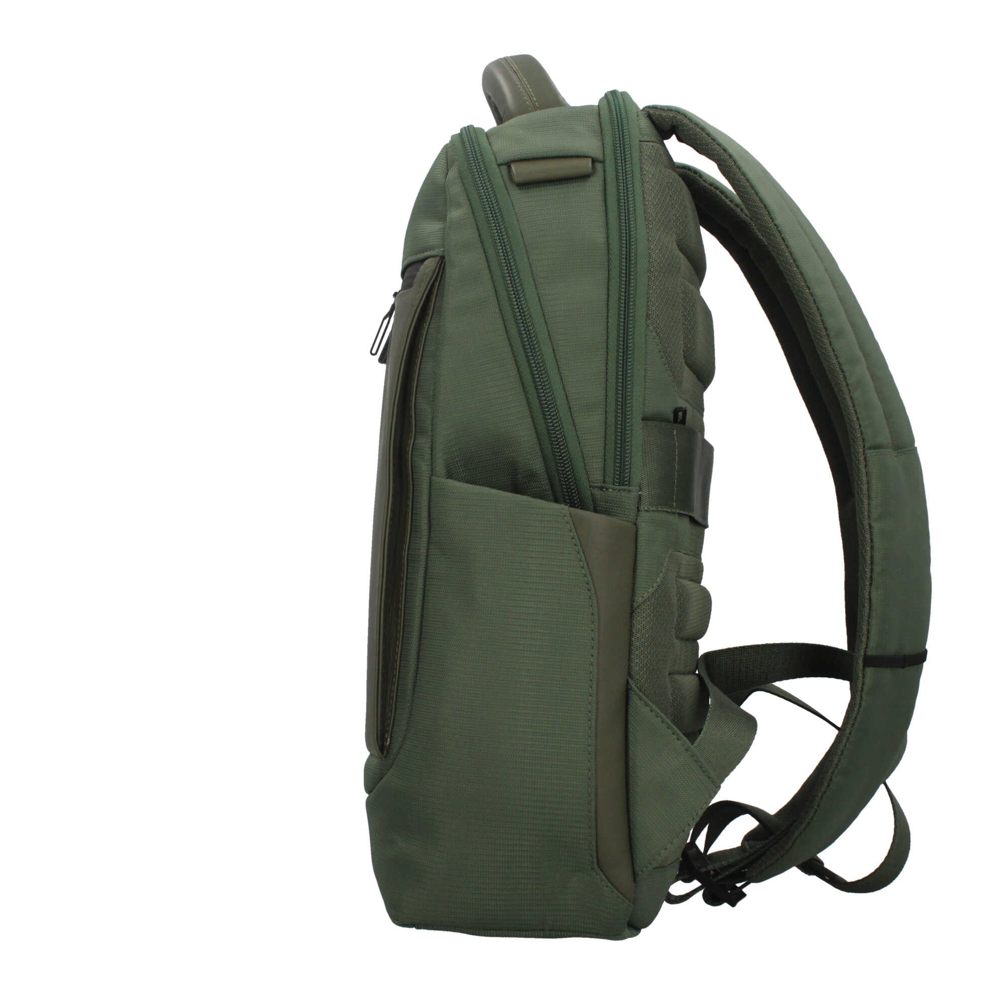 Piquadro zaino per laptop 14" in tessuto riciclato con protezione RFID e tasche smart