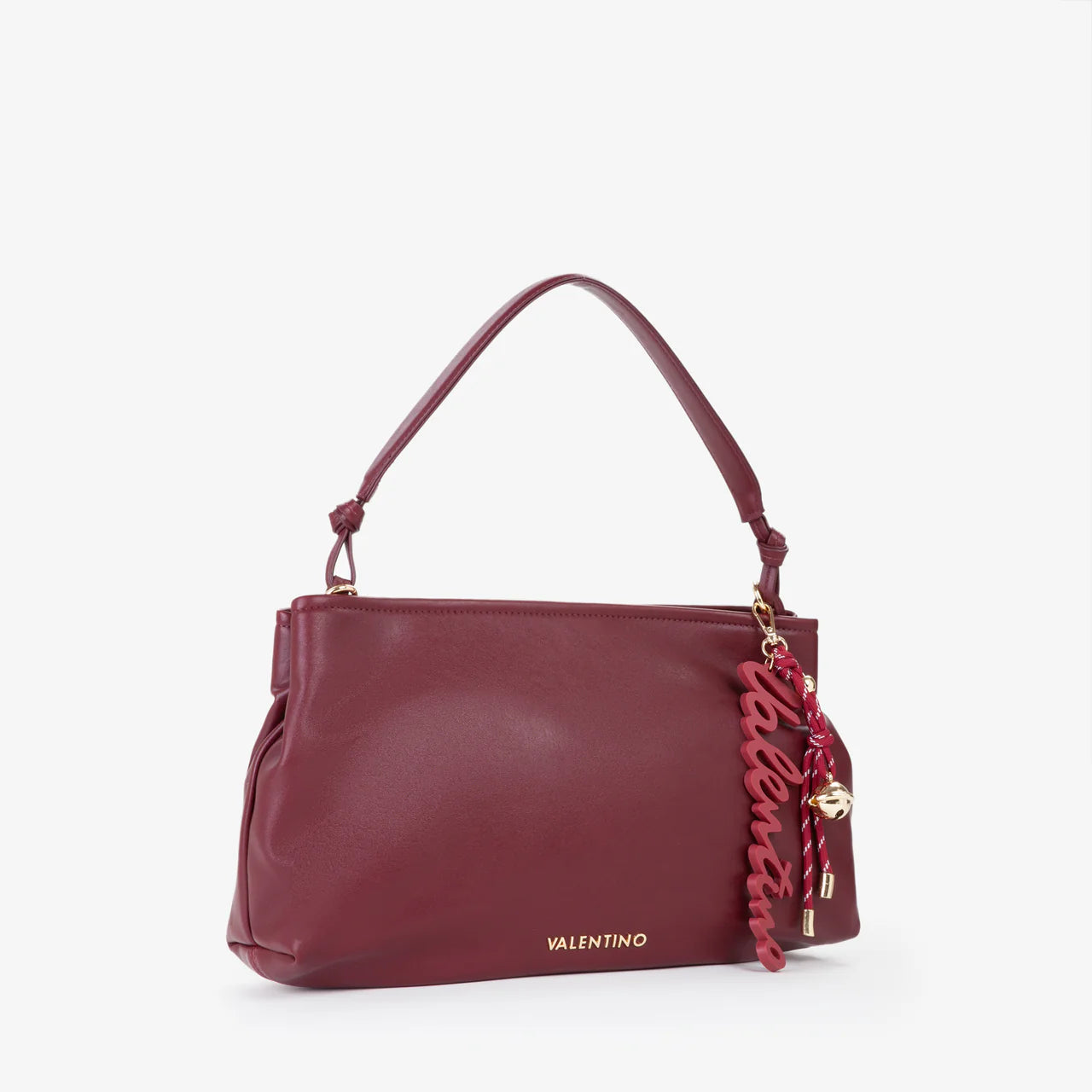 Valentino borsa a mano con tracolla e charm logo BORDEAUX TU | Giò Fashion