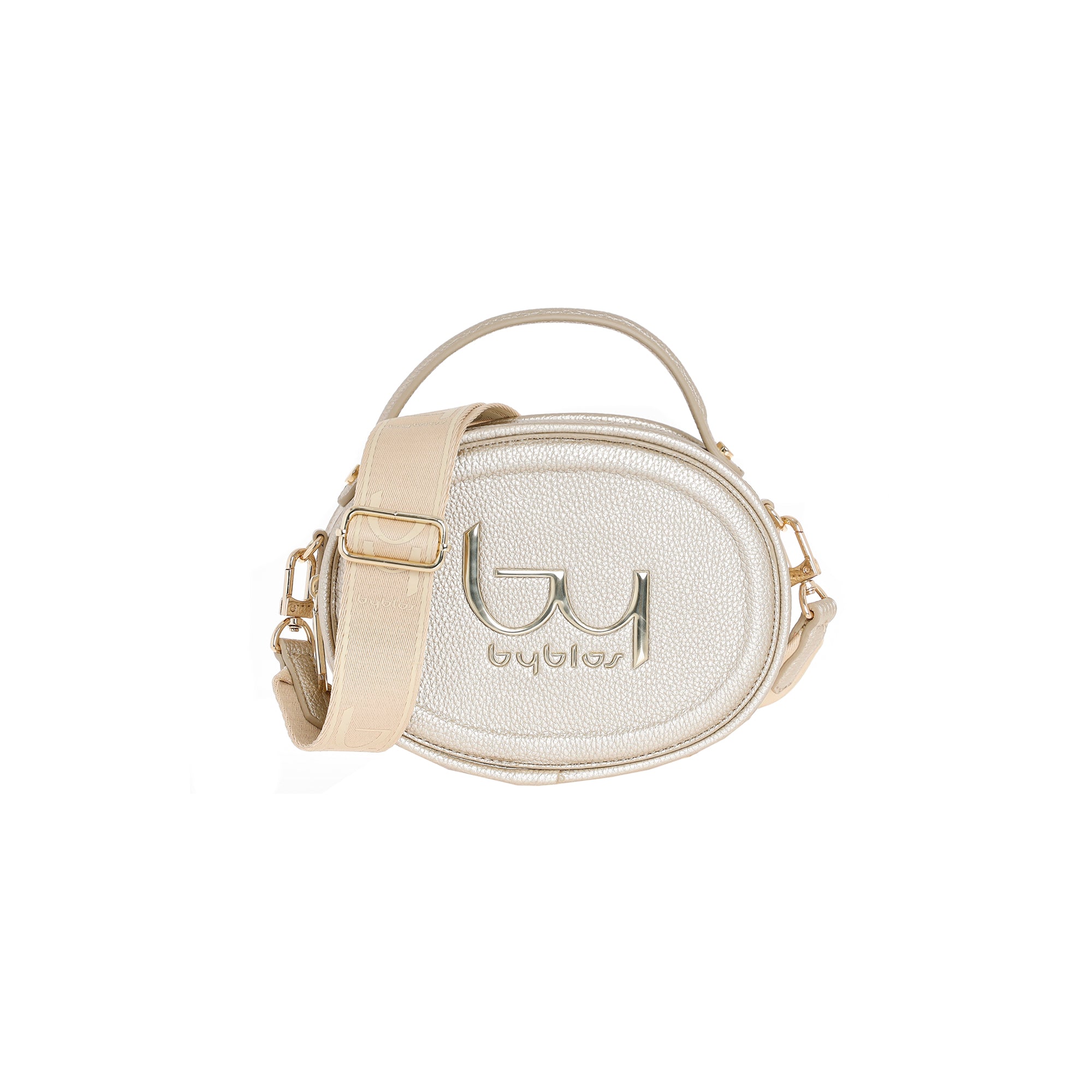 Borsa tracolla Byblos donna rotonda con logo frontale e tracolla regolabile Oro TU | Giò Fashion