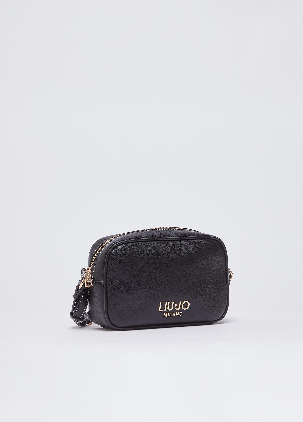 Borsa Tracolla Liu Jo Milano con Logo Frontale e Chiusura Zip Nero TU | Giò Fashion