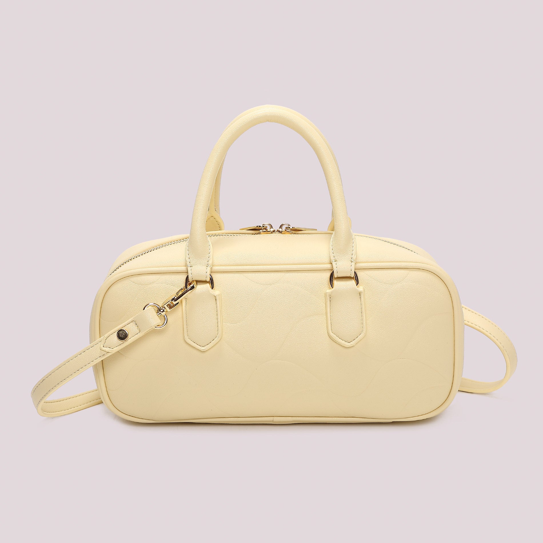 Borsa a mano donna Mimi Mua con tracolla e motivo trapuntato elegante GIALLO CHIARO TU | Giò Fashion