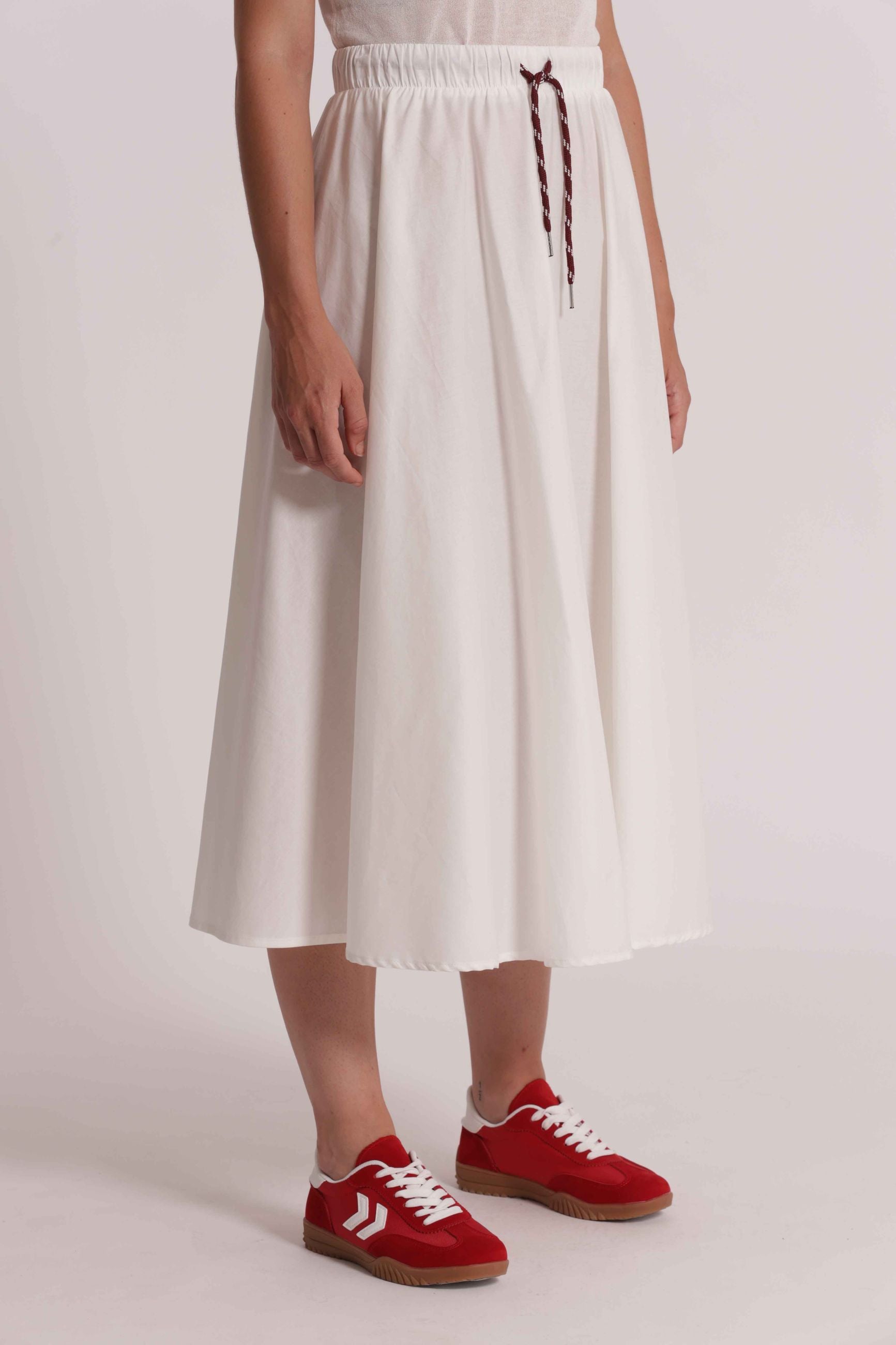 Gonna Midi Mimi Mua Elastico in Vita Bianco L | Giò Fashion