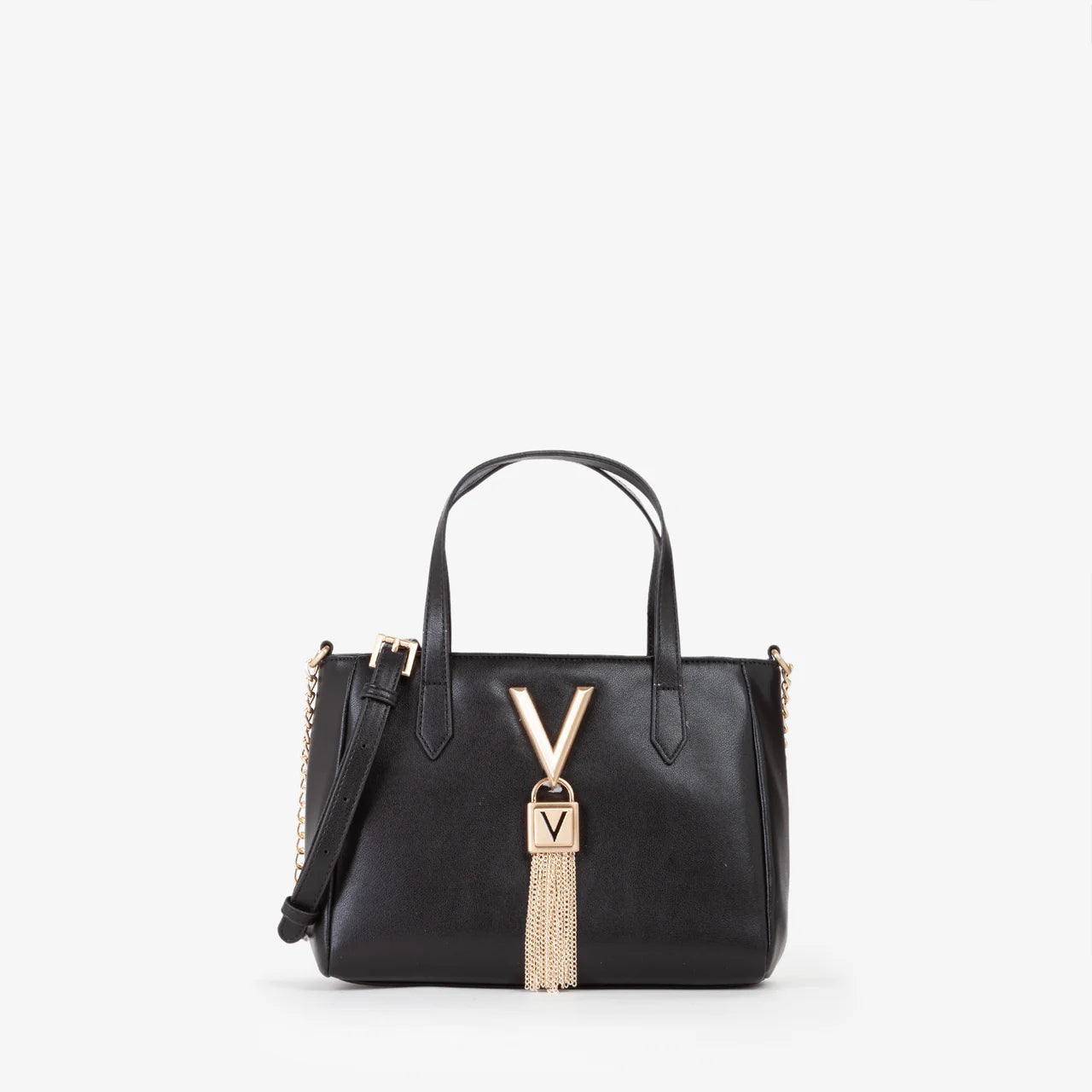 Valentino borsa a mano donna con dettaglio V pendente Nero TU | Giò Fashion