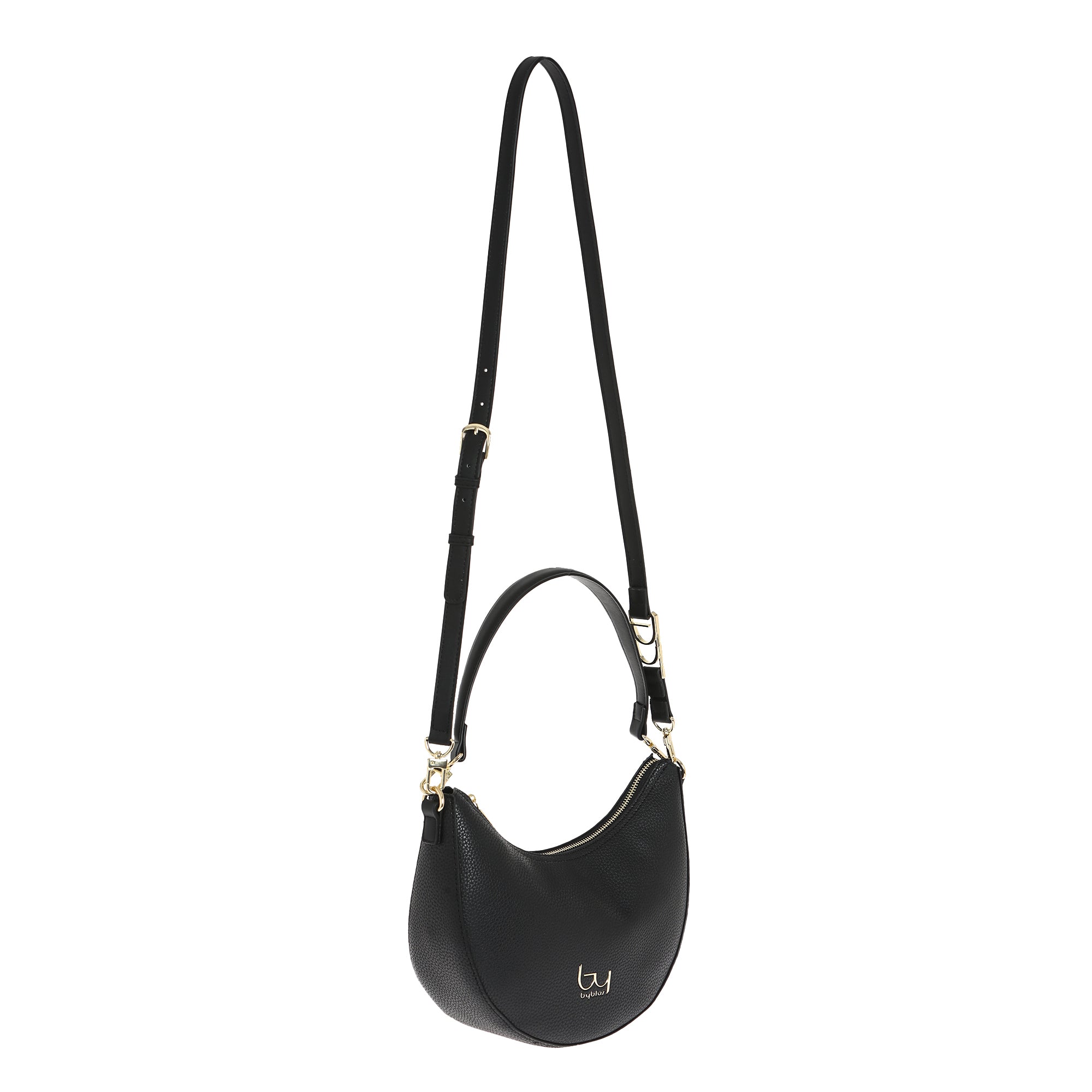 Borsa a spalla By Byblos a mezzaluna con logo frontale NERO TU | Giò Fashion