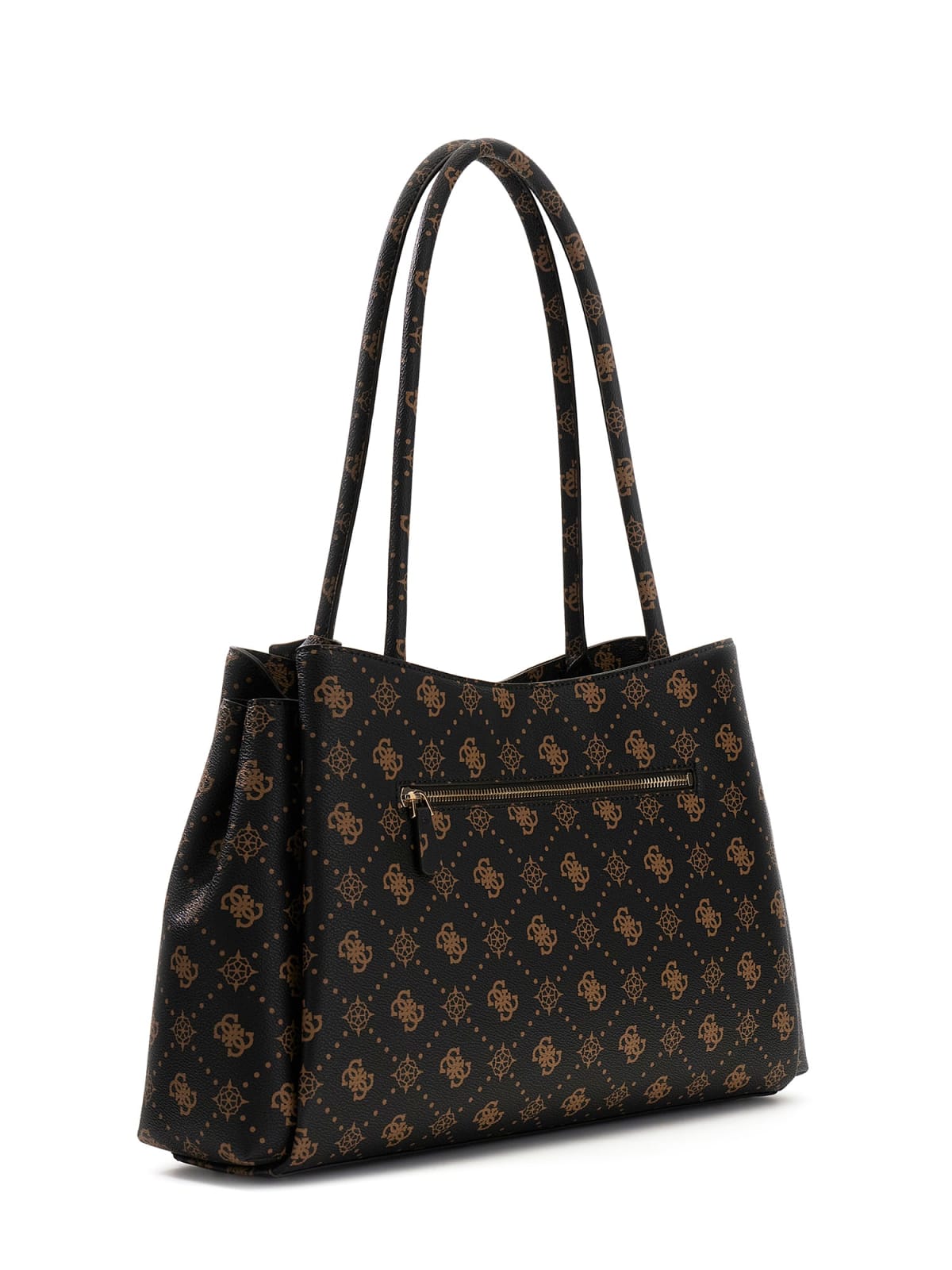 Borsa a spalla Guess donna logo all over con charm decorativo ESPRESSO LOGO TU | Giò Fashion