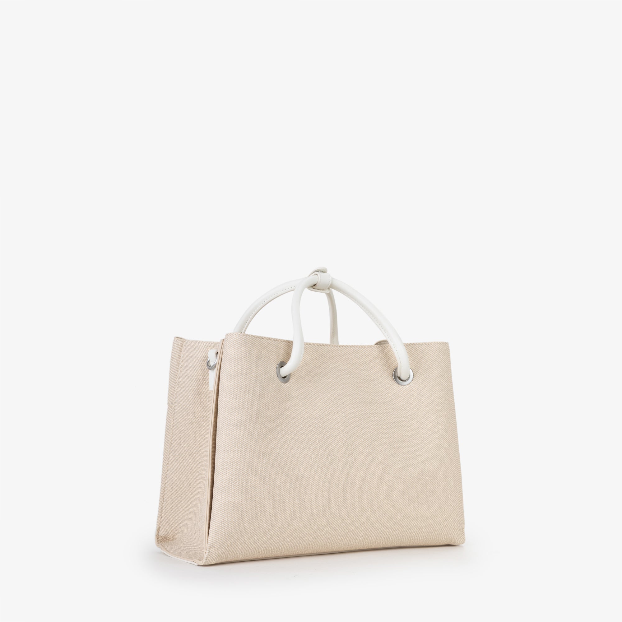 Borsa a mano Mario Valentino in tessuto con manici rigidi e tracolla regolabile Bianco TU | Giò Fashion