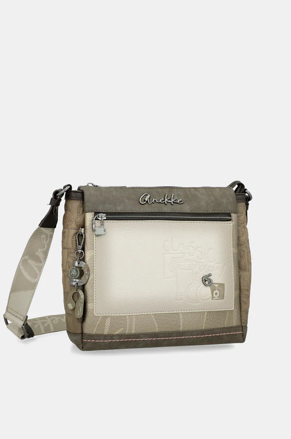 Borsa Tracolla Anekke Donna con Zip e Tracolla Regolabile Funzionale GRIGIO TU | Giò Fashion