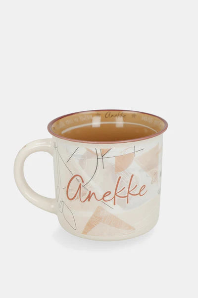 Tazza Anekke in ceramica con manico decorato design illustrato originale Bianco TU | Giò Fashion