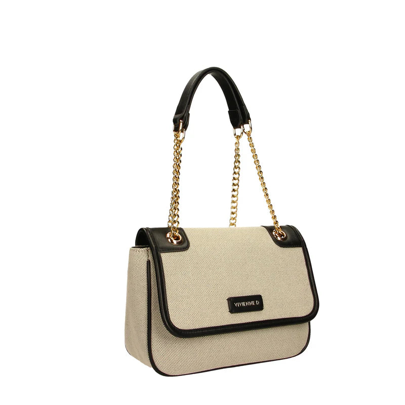 Borsa Vivienne D donna a spalla con catena design elegante moderno Nero TU | Giò Fashion