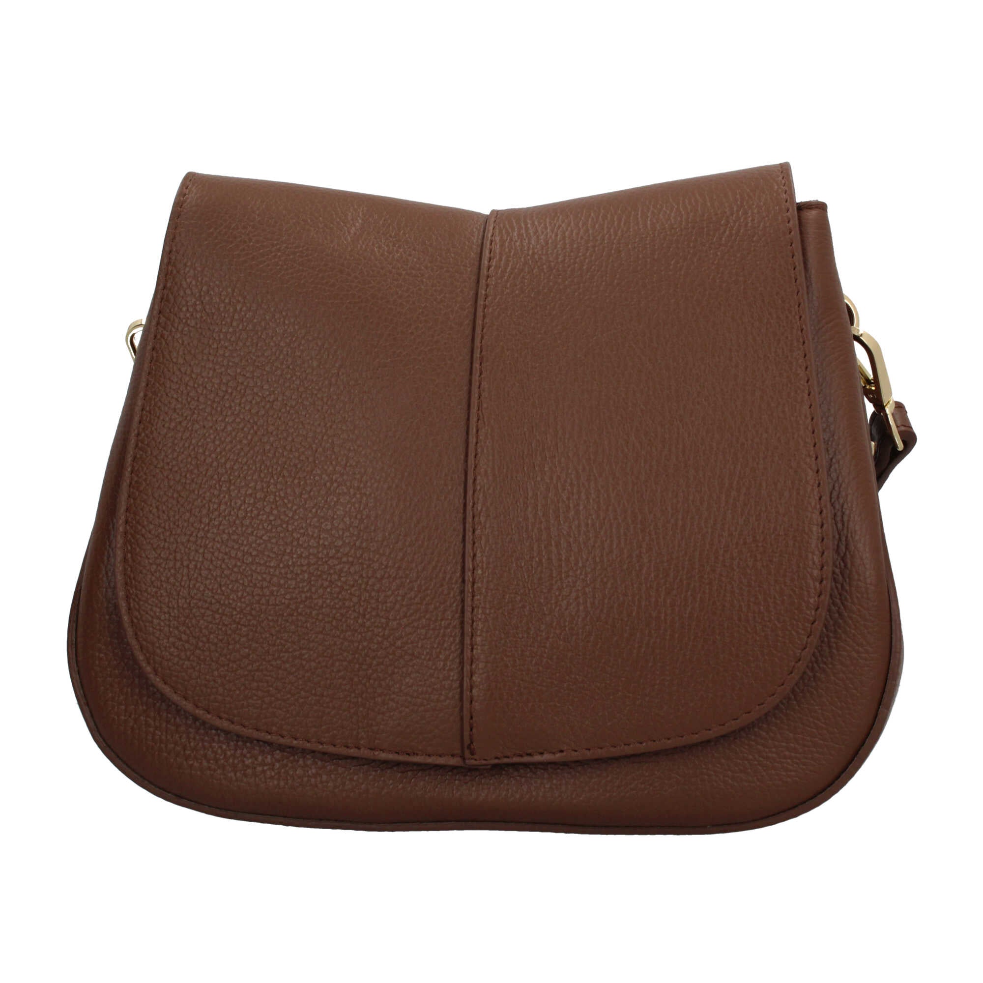 Borsa Made in Italy a spalla in stile compatto con manico regolabile Marrone TU | Giò Fashion