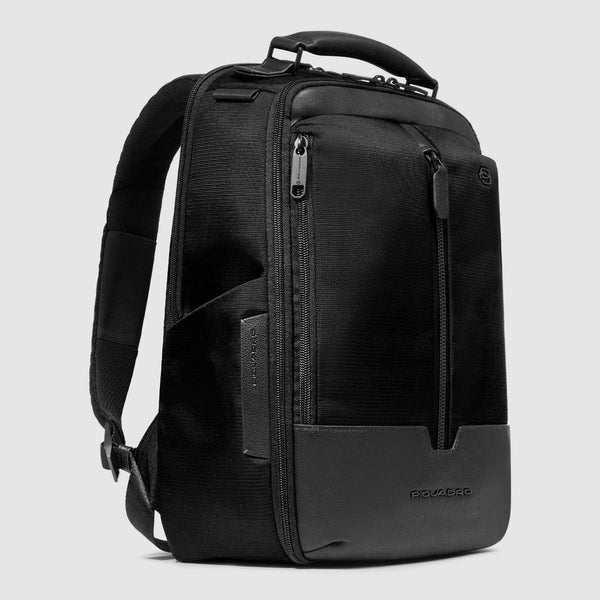 Zaino Piquadro porta PC e tablet in tessuto tecnico con dettagli in pelle Nero TU | Giò Fashion