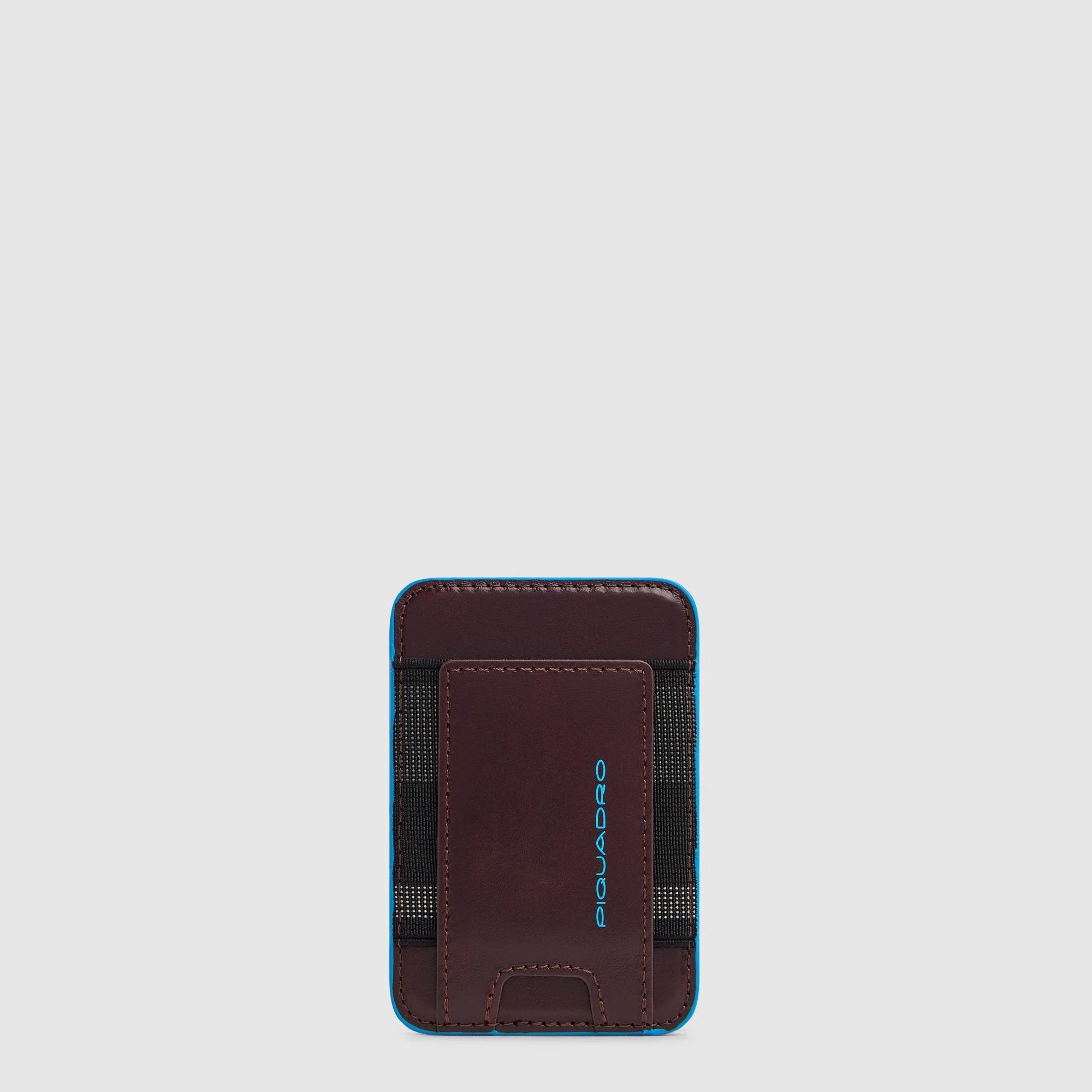 Piquadro Portacarte di Credito MagSafe in Pelle Blue Square Blu Notte con Protezione RFID