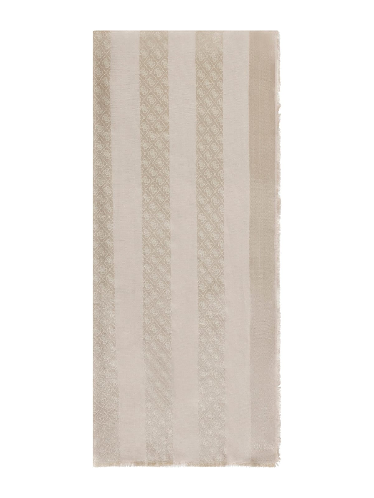 Sciarpa Guess donna con motivo geometrico e finiture sfrangiate Beige TU | Giò Fashion