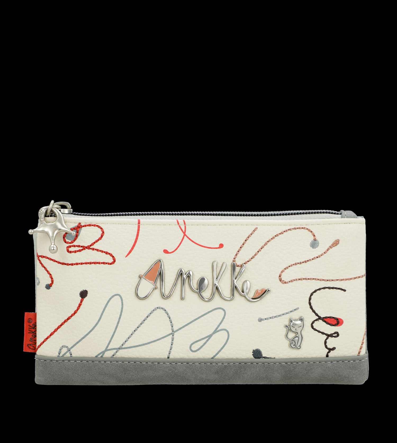 Portafoglio Anekke con ricami artistici e chiusura zip