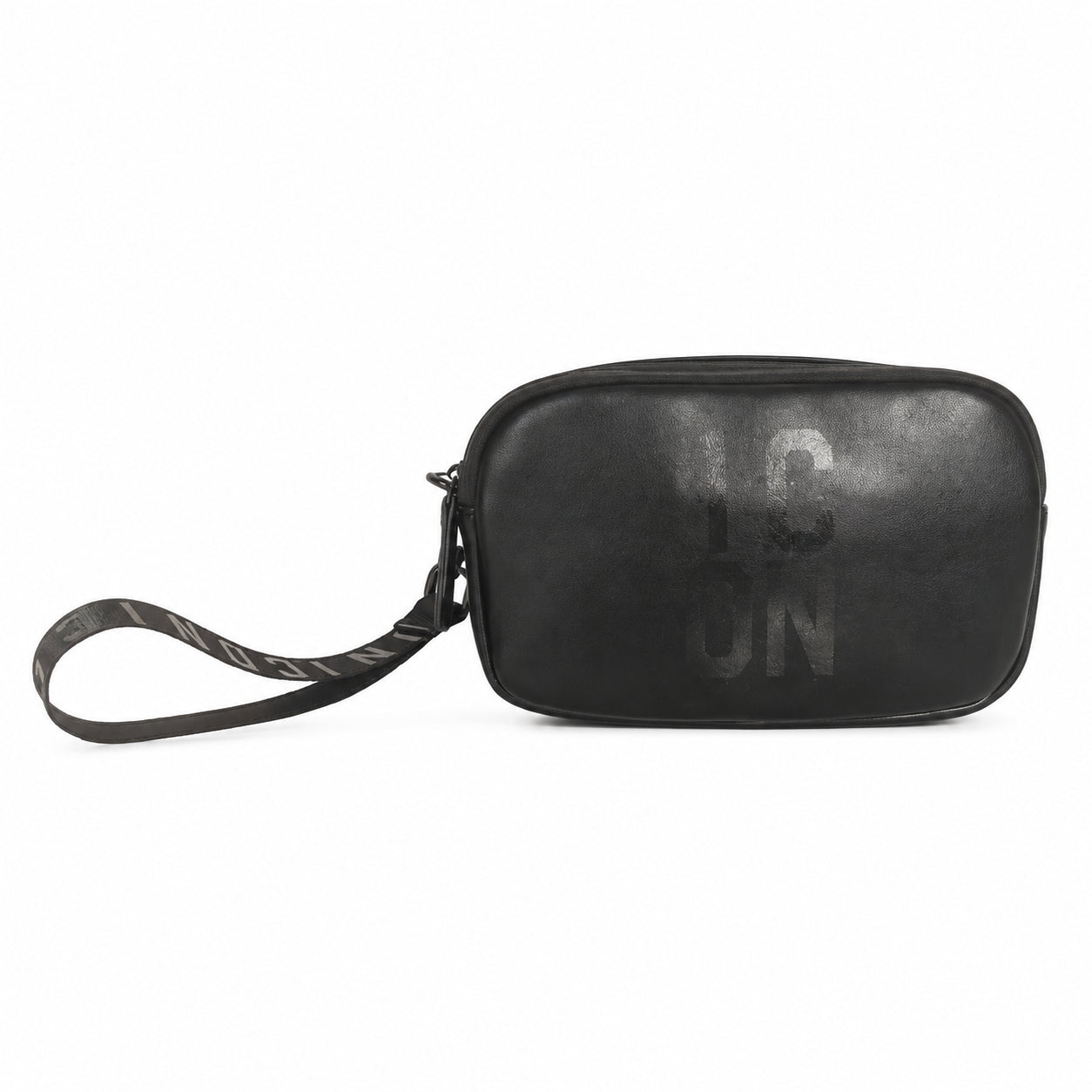 Beauty case da uomo capiente con chiusura zip e cinturino da polso