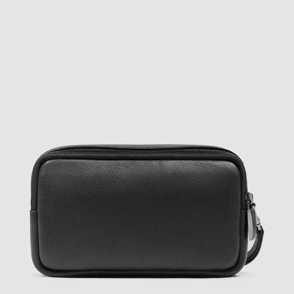 Pochette Piquadro in pelle con polsino e tasche interne Nero TU | Giò Fashion