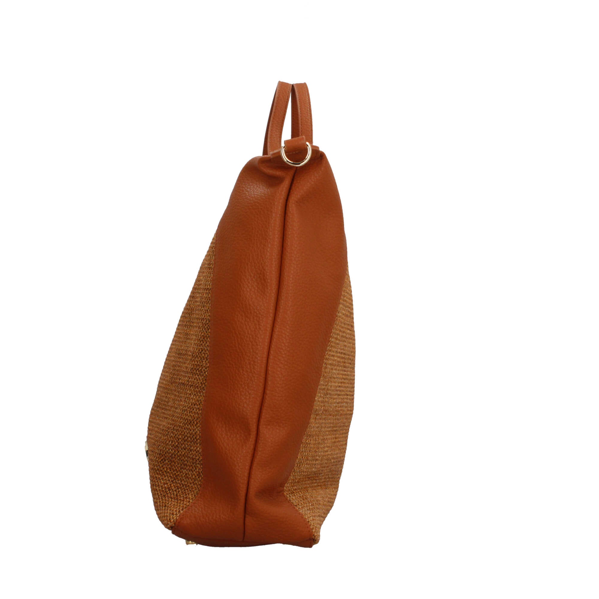 Borsa donna YNot maxi in rafia con doppi manici e tracolla