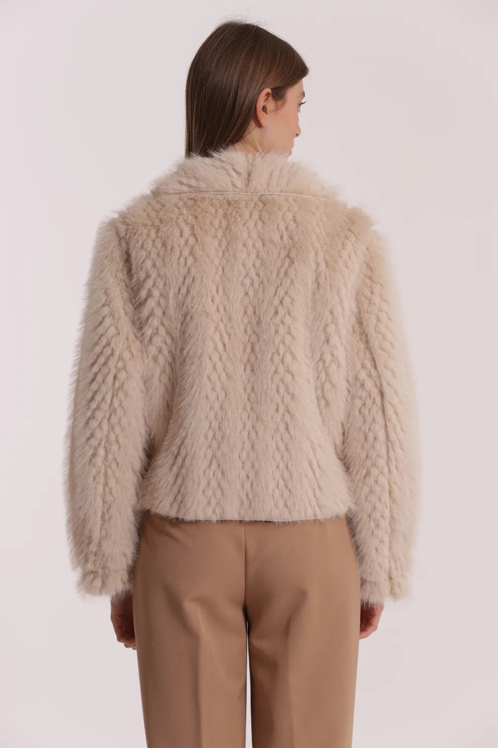 Giacca corta doppiopetto con ecopelliccia Mimi Mua