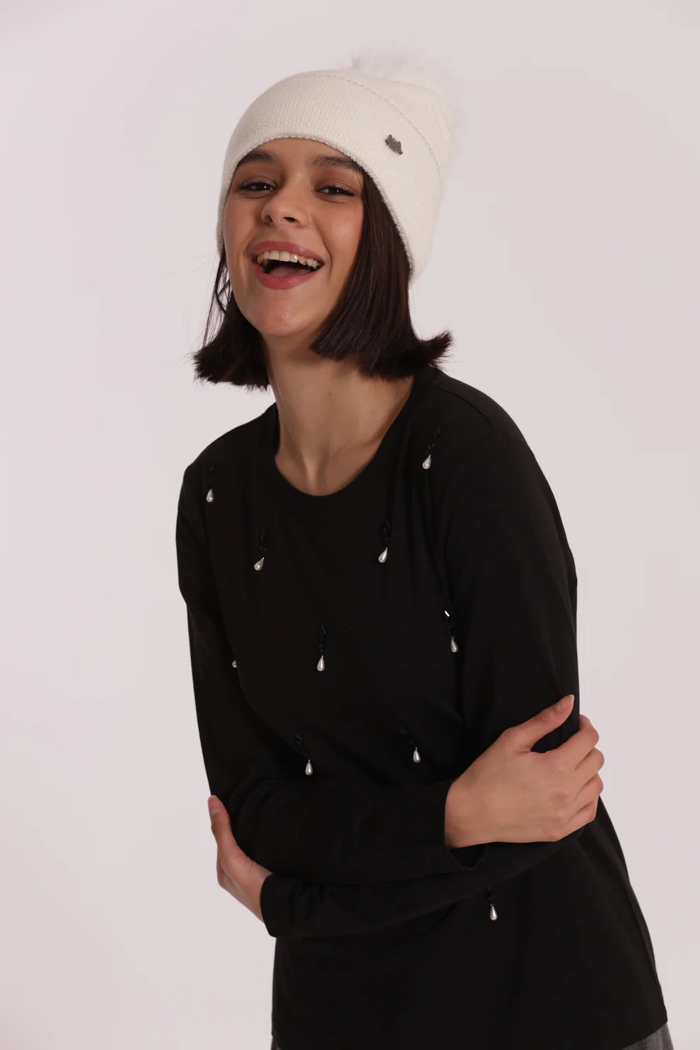 Cappello donna Mimi Mua con pon pon elegante