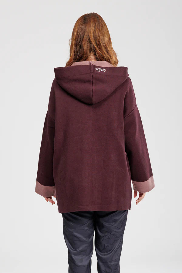 Cappotto Anekke con cappuccio e fantasia geometrica