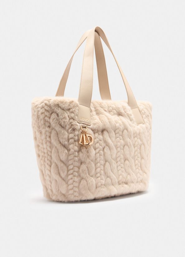Borsa shopper Liu Jo in pelliccia effetto lavorato