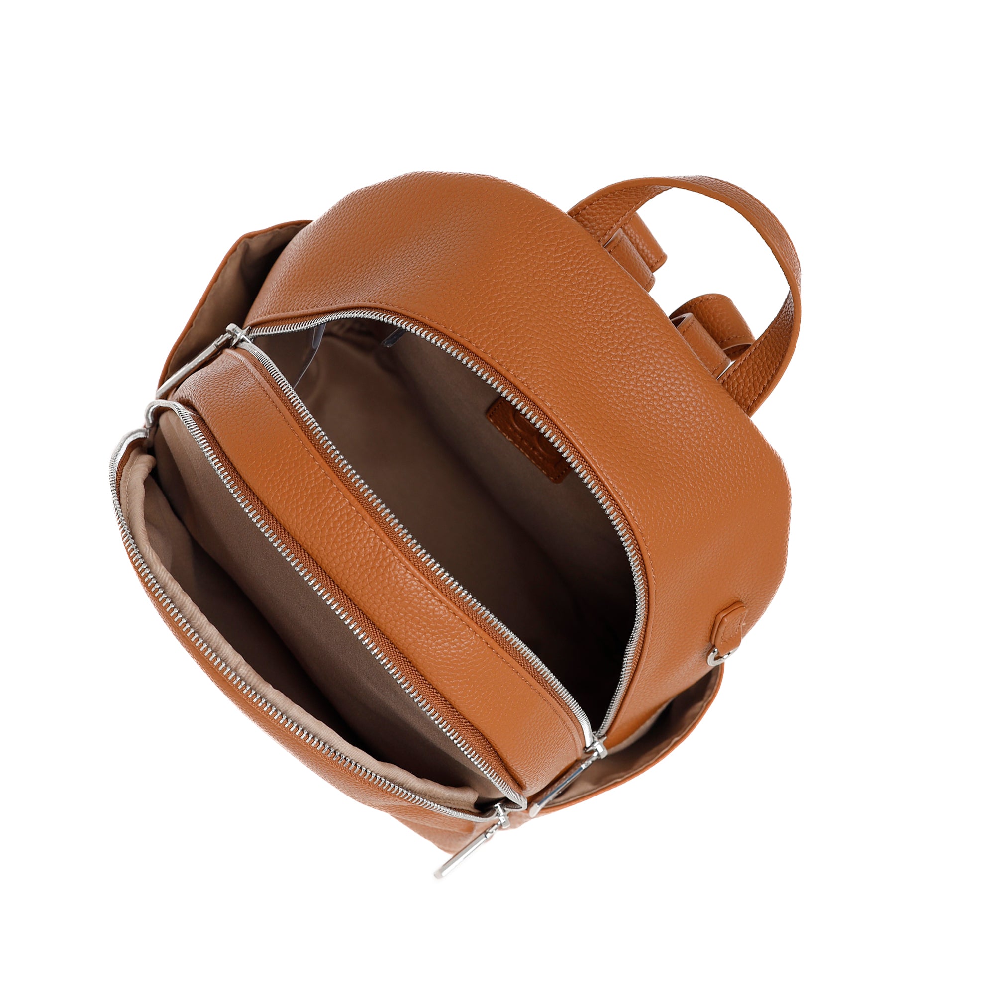 Zaino Byblos donna in ecopelle con logo frontale design minimal elegante TAN TU | Giò Fashion