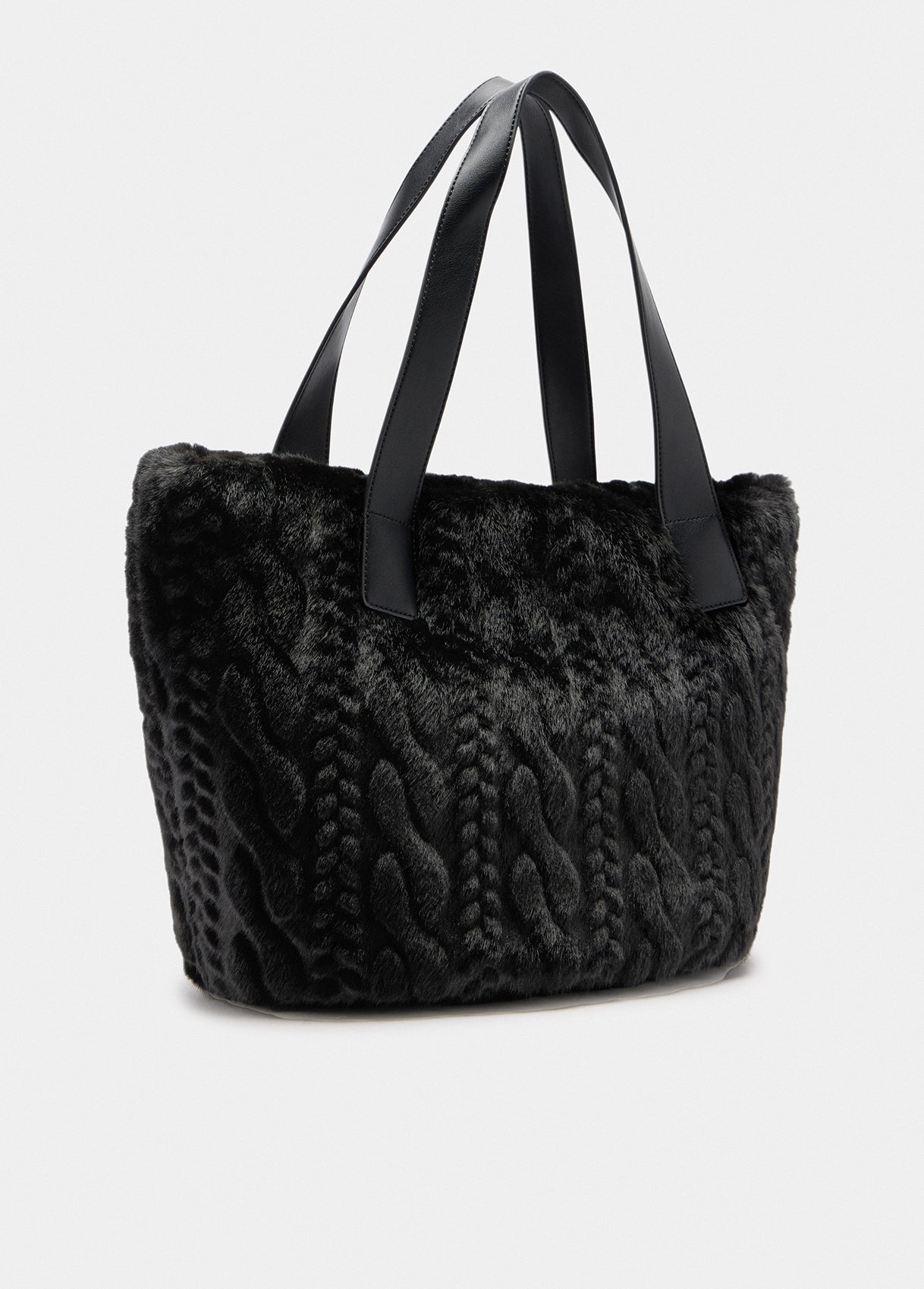 Borsa shopper Liu Jo in pelliccia effetto lavorato Nero TU | Giò Fashion