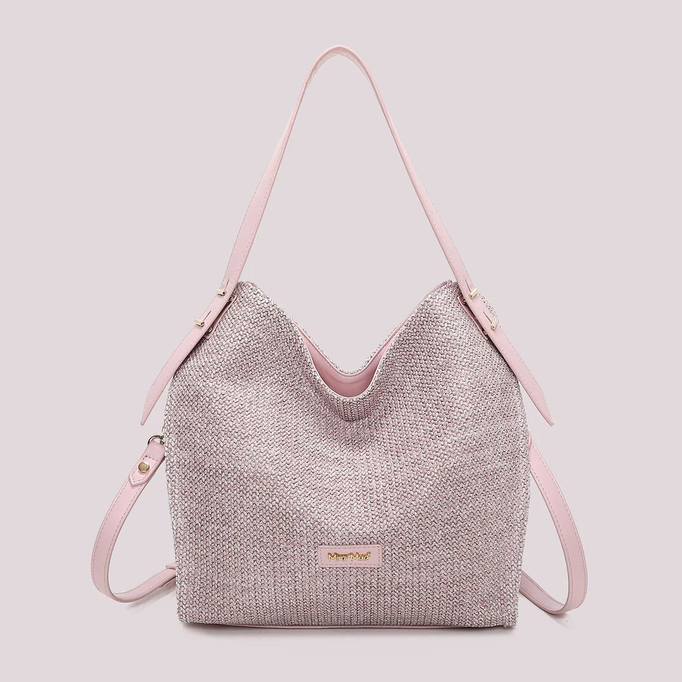 Borsa Hobo Mimi Mua Paglia Lilla TU | Giò Fashion