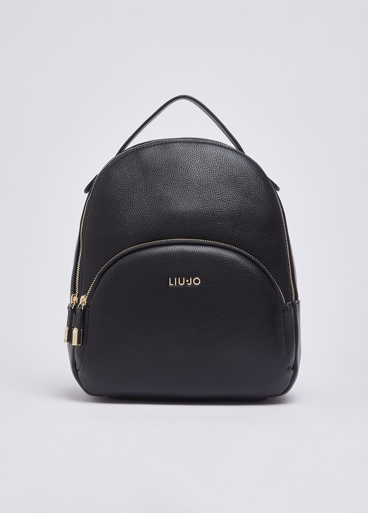Zaino Liu Jo elegante con tasca frontale e chiusura zip Nero TU | Giò Fashion