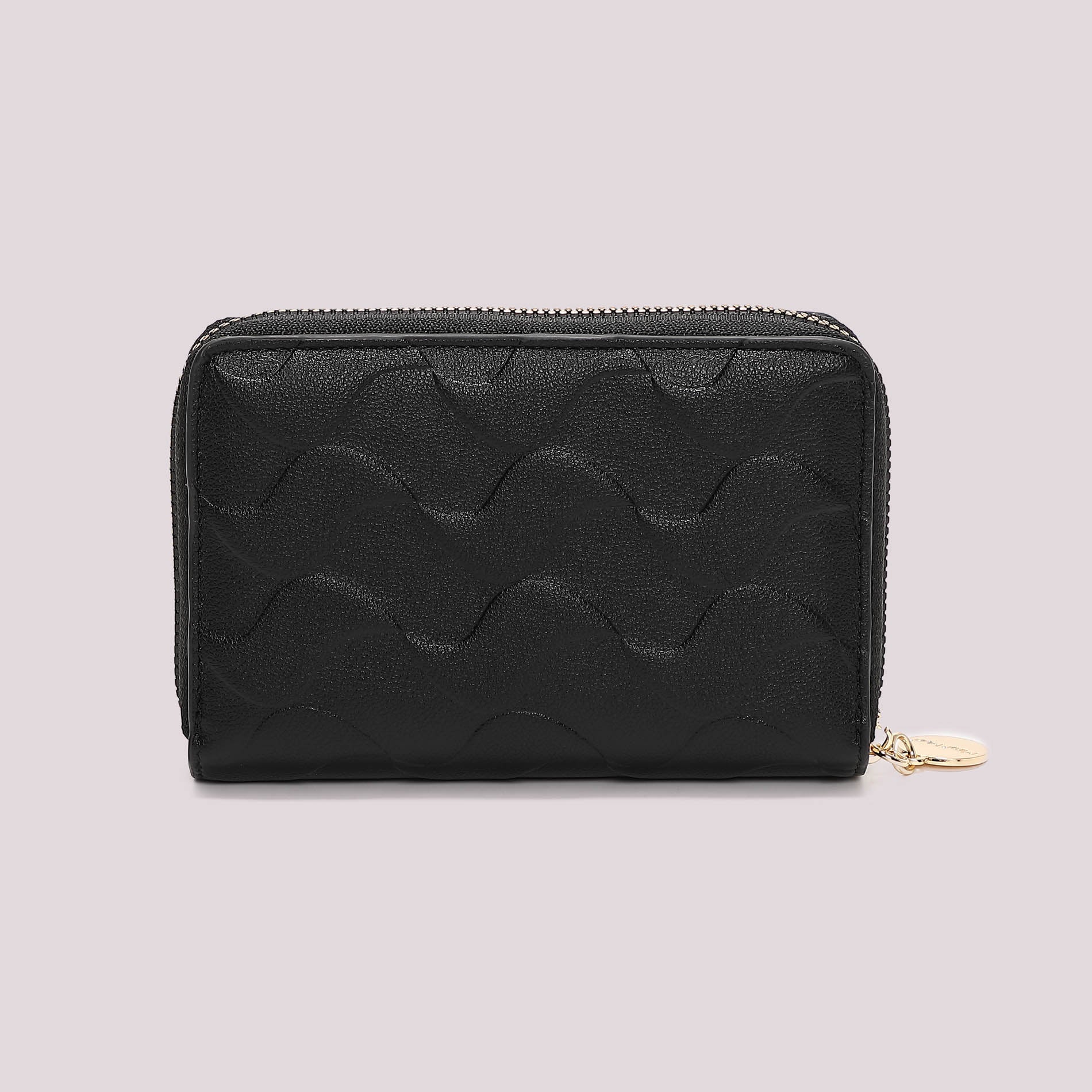 Portafoglio donna Mimi Mua compatto zip around con motivo trapuntato elegante Nero TU | Giò Fashion