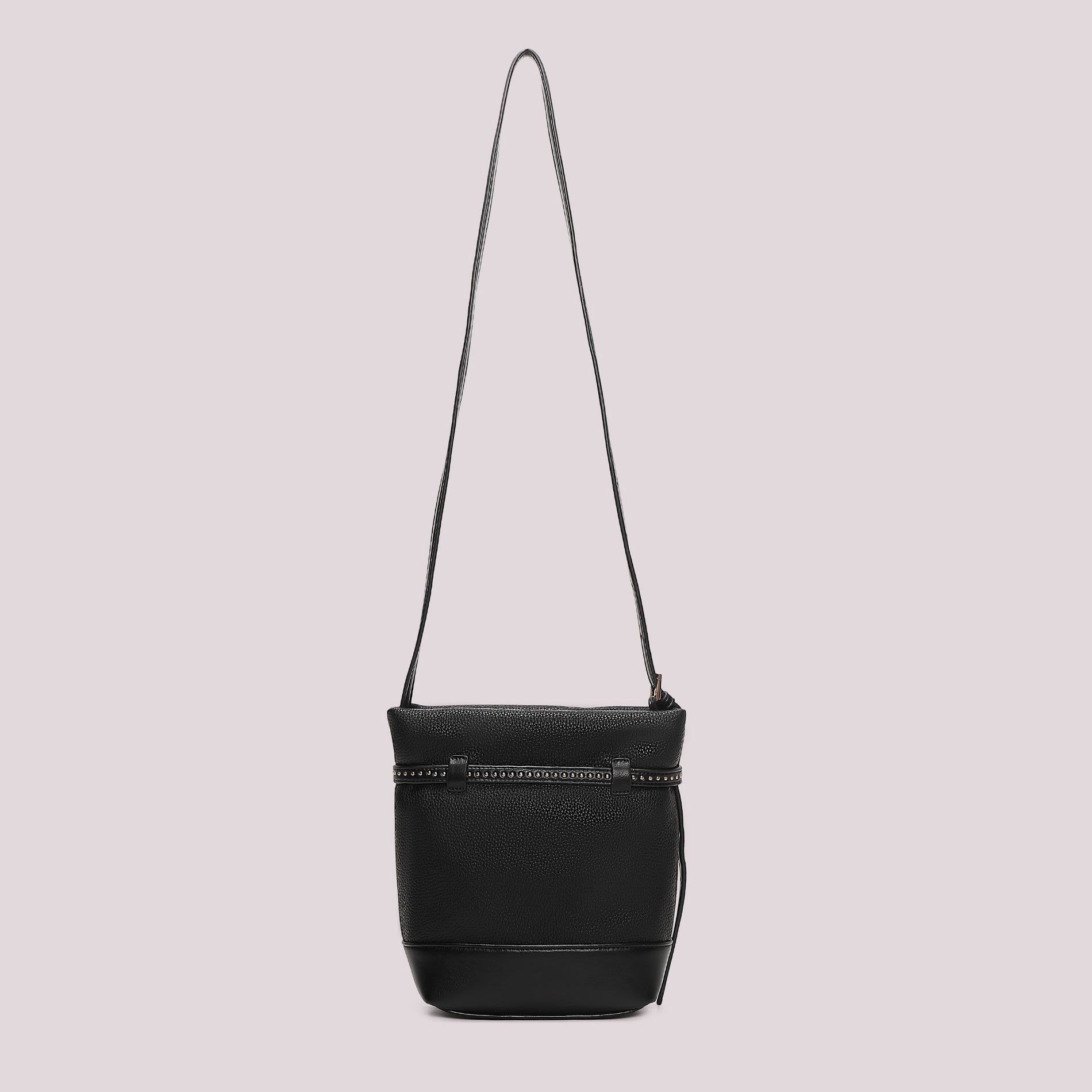 Borsa tracolla Mimi Mua compatta con cintura decorativa e borchie Nero TU | Giò Fashion