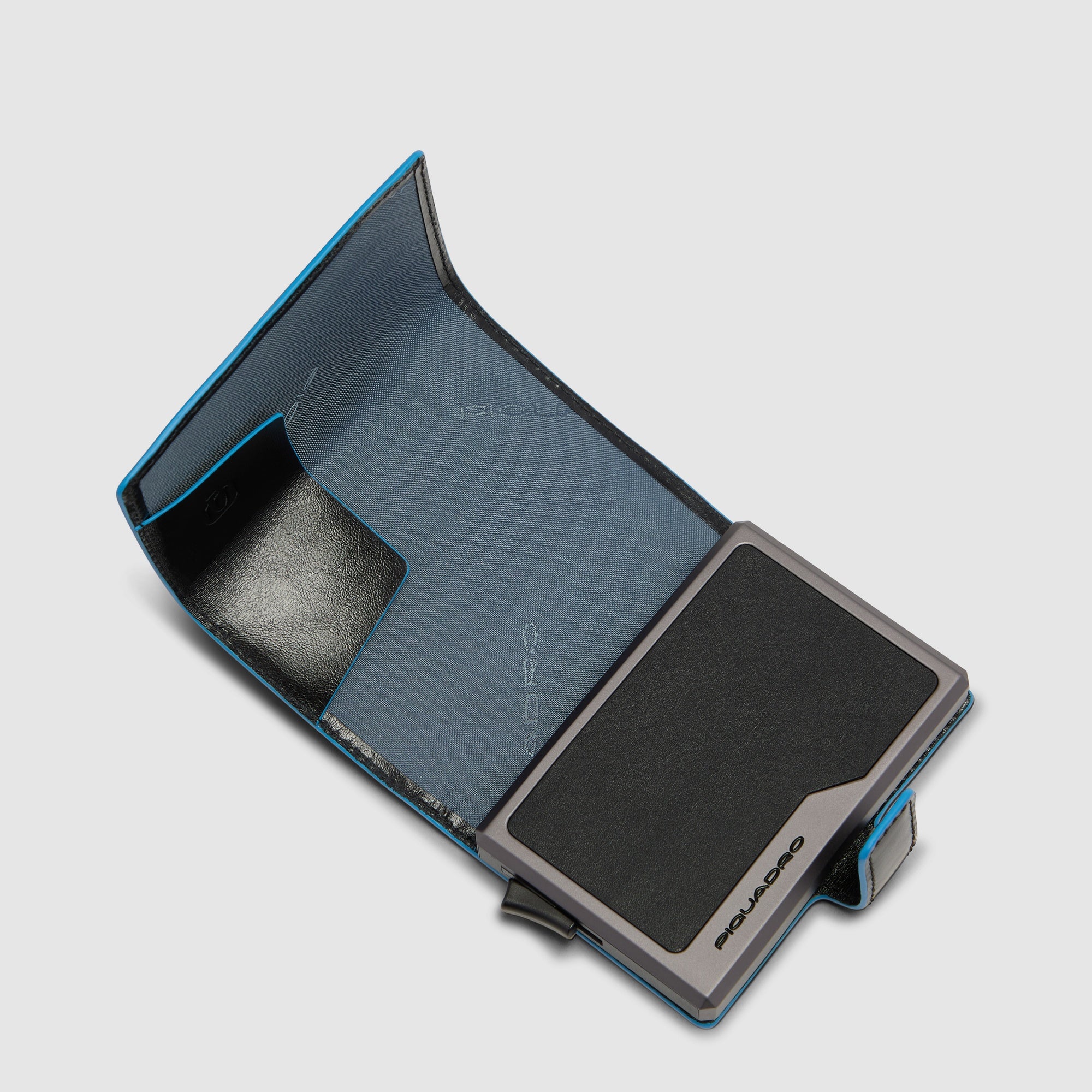Piquadro Portafoglio Modulare MagSafe in Pelle Blue Square Blu Notte